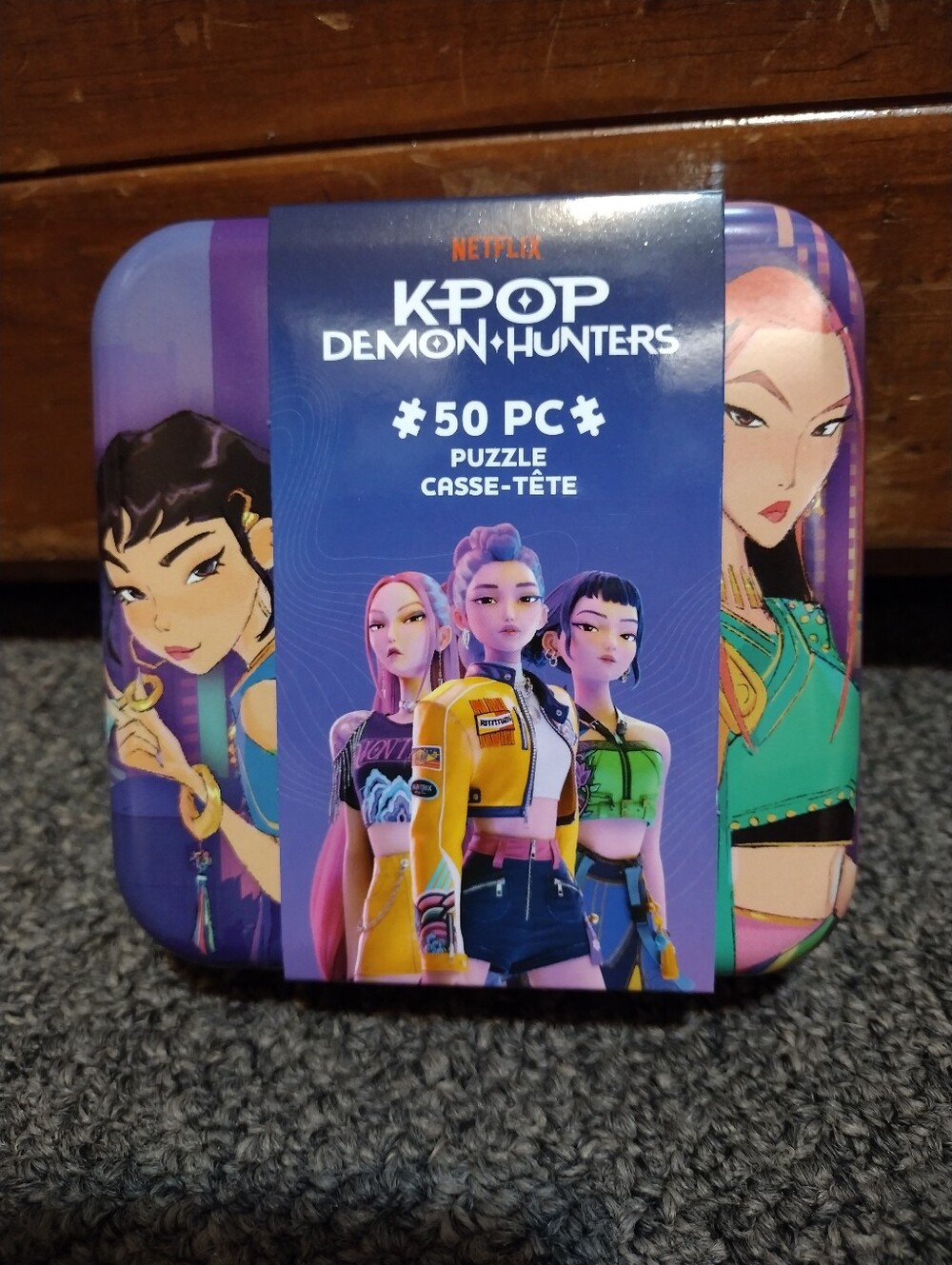 Netflix K-Pop Demon Hunters 50-Piece Kids Puzzle In Collectible Tin Metal Box